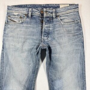 Diesel Jeans Mens 31x36 Safado Slim Straight Light Wash Stretch Faded